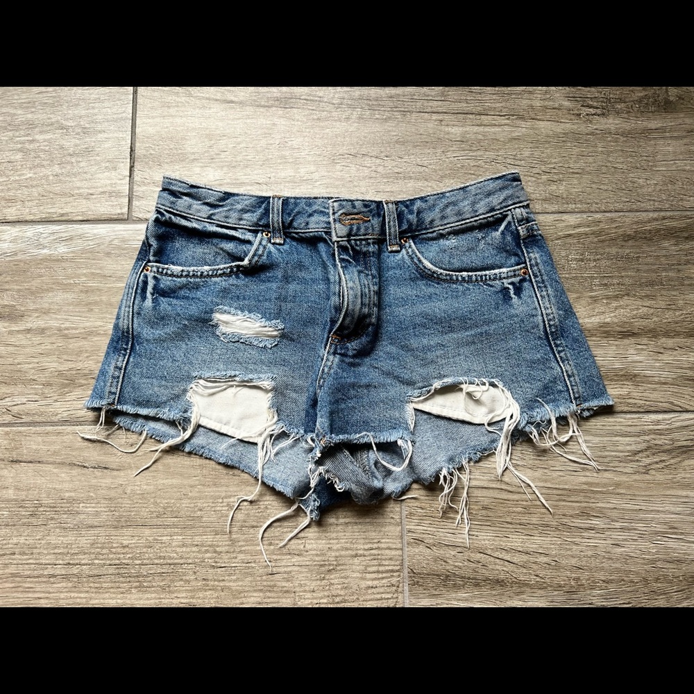 Distressed Denim Shorts